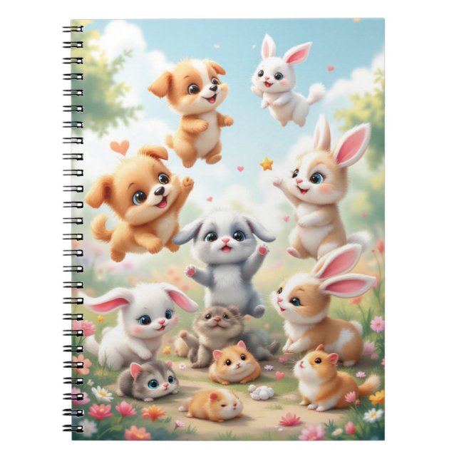Espiral Caderno de Amigos Animais Adoráveis (Frente)