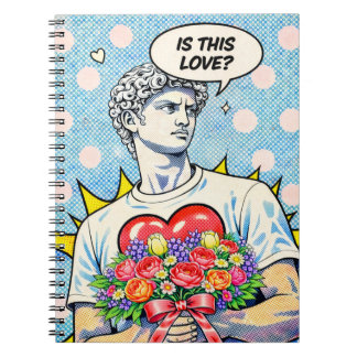 Espiral Caderno de Amor Engraçado em Arte Pop