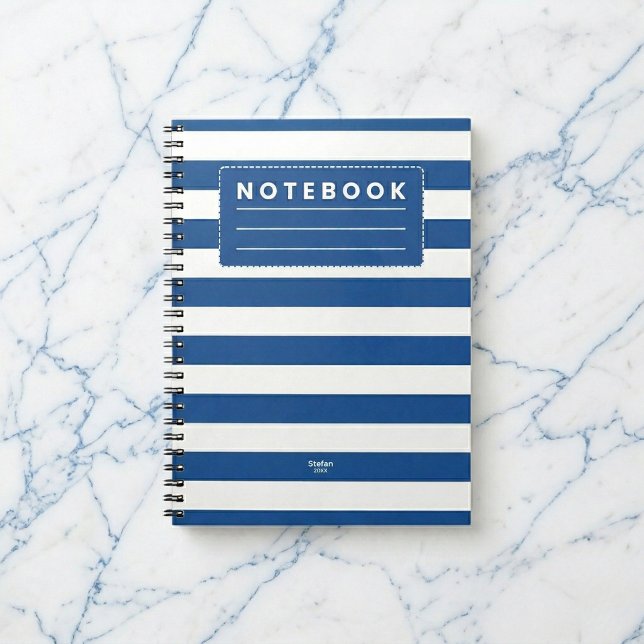 Espiral Caderno de Aniversário com Listras da Cabana (Stay organized like a captain)