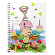 Caderno de Aniversário Cupcake Rosa