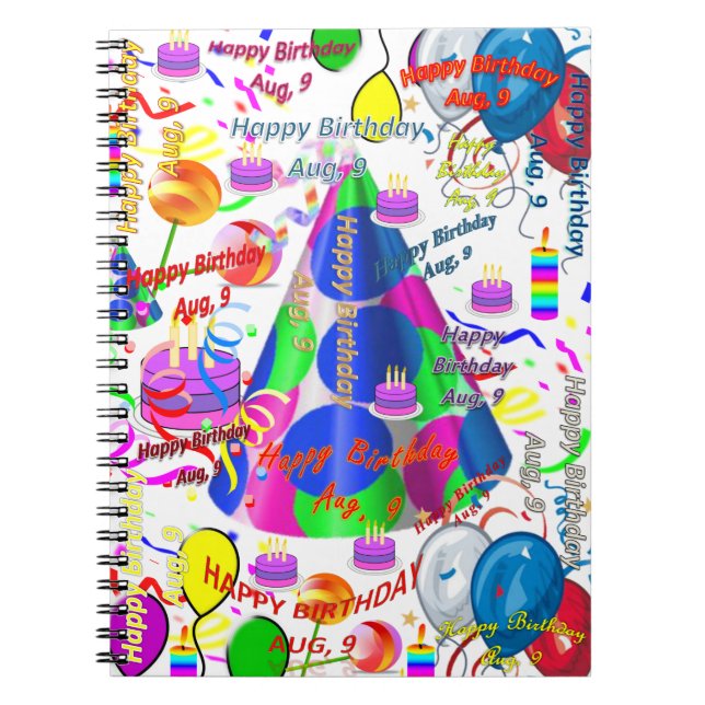 Espiral Caderno de Aniversário de 9 de Agosto (Frente)