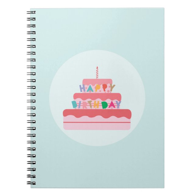 Espiral Caderno de Aniversário Feliz (Frente)