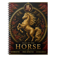 Caderno de Ano do Cavalo Luxuoso do Zodíaco Chinês