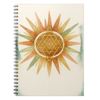 Espiral Caderno de aquarela Boho Sunburst – Personalizado
