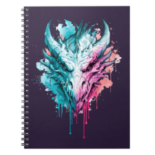 Espiral Caderno de Aquarela Dragão Pastel Neon