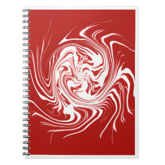 Espiral Caderno de Arte Abstrata com Redemoinho Vermelho e
