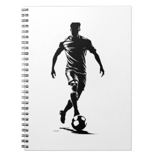 Espiral Caderno de Arte com Silhueta de Jogador de Futebol