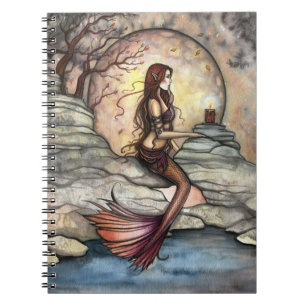 Espiral Caderno de Arte da Sereia da Lagoa Tranquila