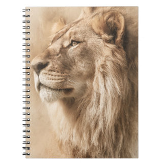 Espiral Caderno de Arte da Vida Selvagem do Leão Majestoso
