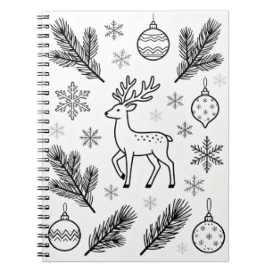 Espiral Caderno de Arte de Linha de Flocos de Neve