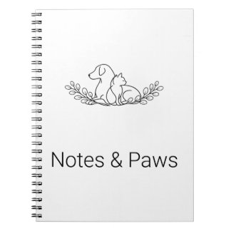 Espiral Caderno de Arte de Linha Minimalista de Cachorro e