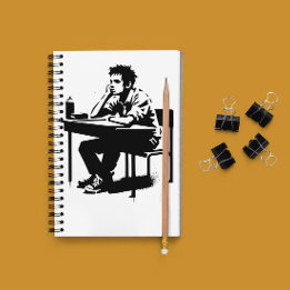 Espiral Caderno de Arte Grunge com Texto Personalizado par