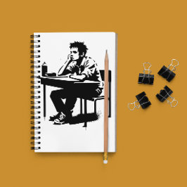 Espiral Caderno de Arte Grunge com Texto Personalizado par
