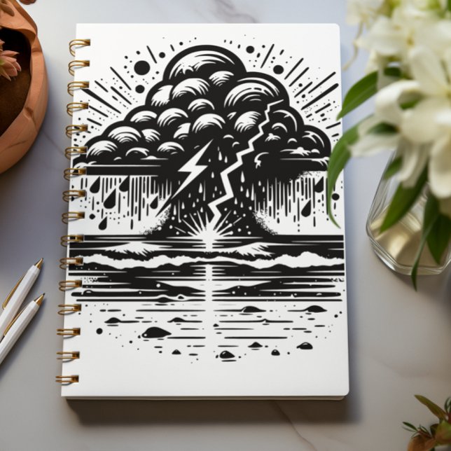 Espiral Caderno de Arte Nuvem de Tempestade e Relâmpago (Criador carregado)