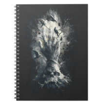Caderno de Arte Sombrio de Caveira e Corvos Gótico