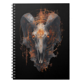 Espiral Caderno de Arte Sombrio Oculto Carneiro Steampunk