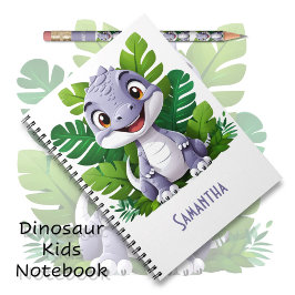 Espiral Caderno de Aventuras do Dinossauro Roxo para Crian