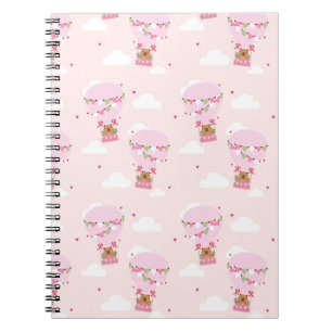 Espiral Caderno de Balões de Teddy Capivara Rosa