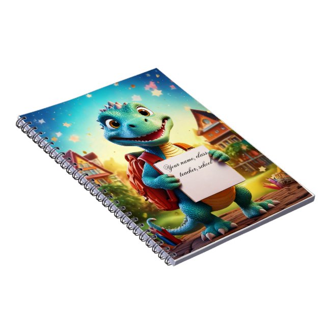 Espiral Caderno de bebê - Dinossauro (Lado Direito)
