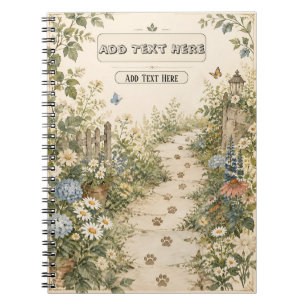 Espiral Caderno de Cachorro Botânico Garden Paws