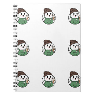 Espiral Caderno de Café Fantasma Fofo