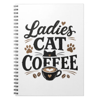 Espiral Caderno de Café para Gatas – Diário para Amantes d
