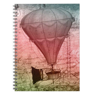 Espiral Caderno de capa dura com esboço de balão Steampunk