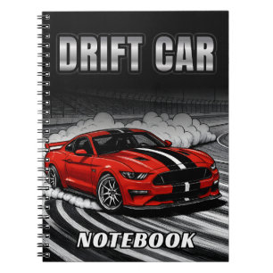 Espiral Caderno de Carro Drift Vermelho Músculo