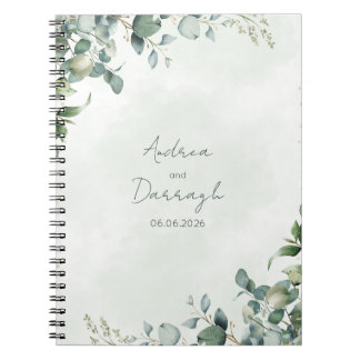 Espiral Caderno de Casamento Folhagens de Eucalipto 1001A
