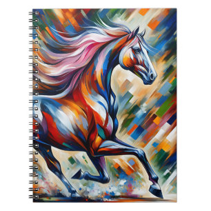 Espiral Caderno de Cavalos de Velocidade em Cor