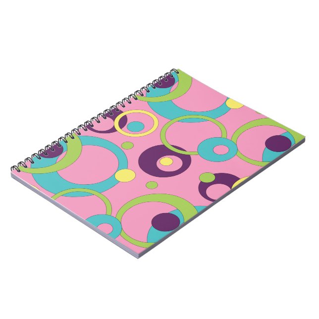 Espiral Caderno de Círculos Rosa Funky (Left Side)