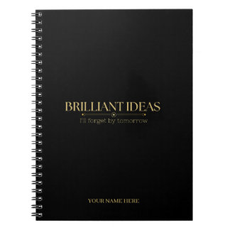 Espiral Caderno de Citação Engraçada Tipografia Dourada Vi