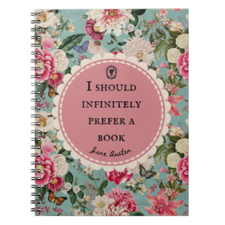 Espiral Caderno de Citações de Jane Austen "Prefira um Liv
