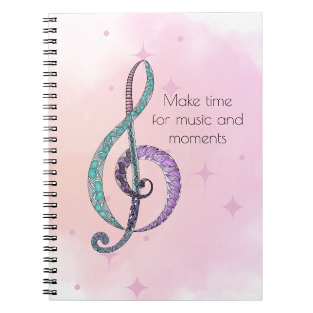 Espiral Caderno de clave de sol Melodia em Linha e Cor (Frente)