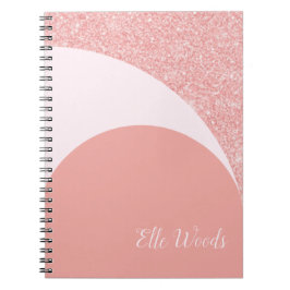 Espiral Caderno de Concurso Personalizado - Rose Gold Glit