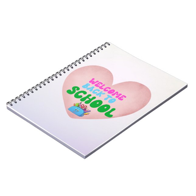 Espiral Caderno de Coração de Volta à Escola (Left Side)