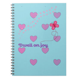 Espiral Caderno de corações e pegadas de alegria
