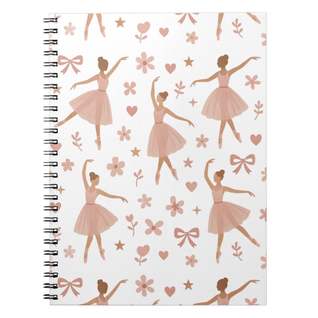 Espiral Caderno de Dança da Bailarina Rosa (Frente)