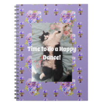 Caderno de Dança Feliz Floral Engraçado Gato Tuxed