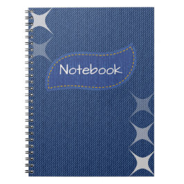 Espiral Caderno de Denim Azul Costurado Spiral Notebook