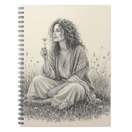 Espiral Caderno de Desenho a Lápis Sonhadora Boêmia