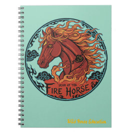 Espiral Caderno de Design Ano do Cavalo de Fogo 2