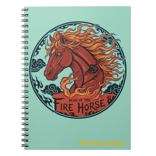 Espiral Caderno de Design Ano do Cavalo de Fogo 2 (Frente)