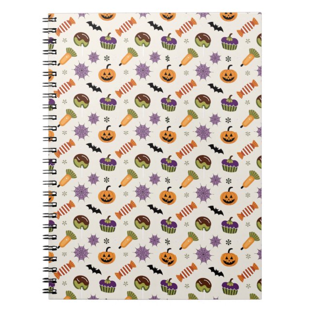 Espiral Caderno de Doces de Halloween Assustador (Frente)