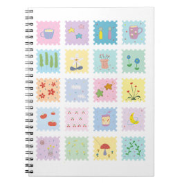 Espiral Caderno de elementos fofos