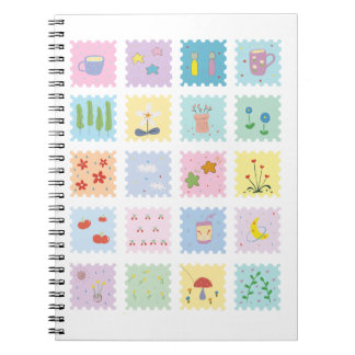 Espiral Caderno de elementos fofos