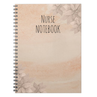 Espiral caderno de enfermeira floral simples