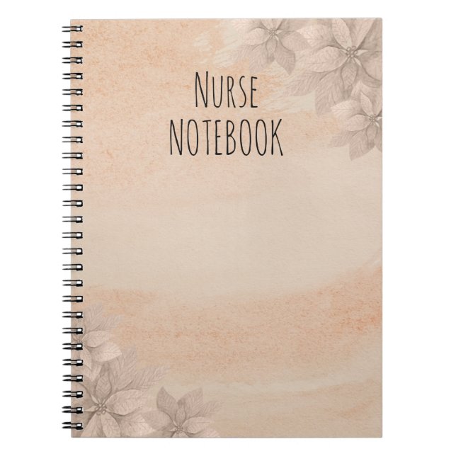 Espiral caderno de enfermeira floral simples (Frente)