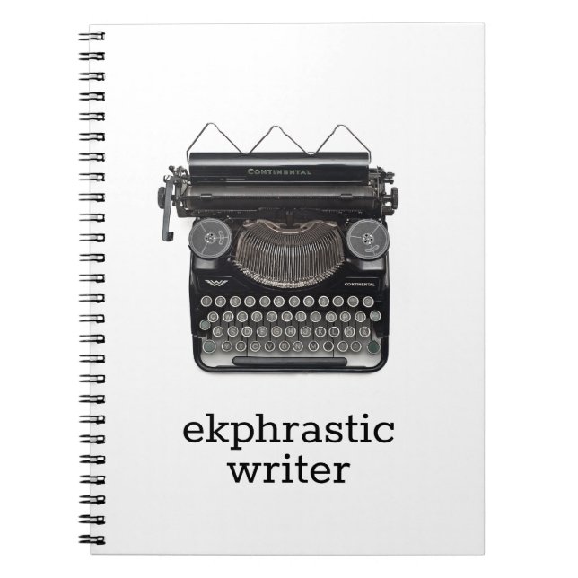 Espiral caderno de escrita ekphrastic com motor de máquina (Frente)