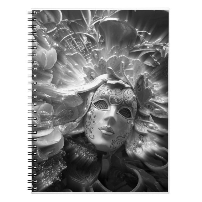 Espiral Caderno de Escritas Máscara Elegante de Carnaval (Frente)